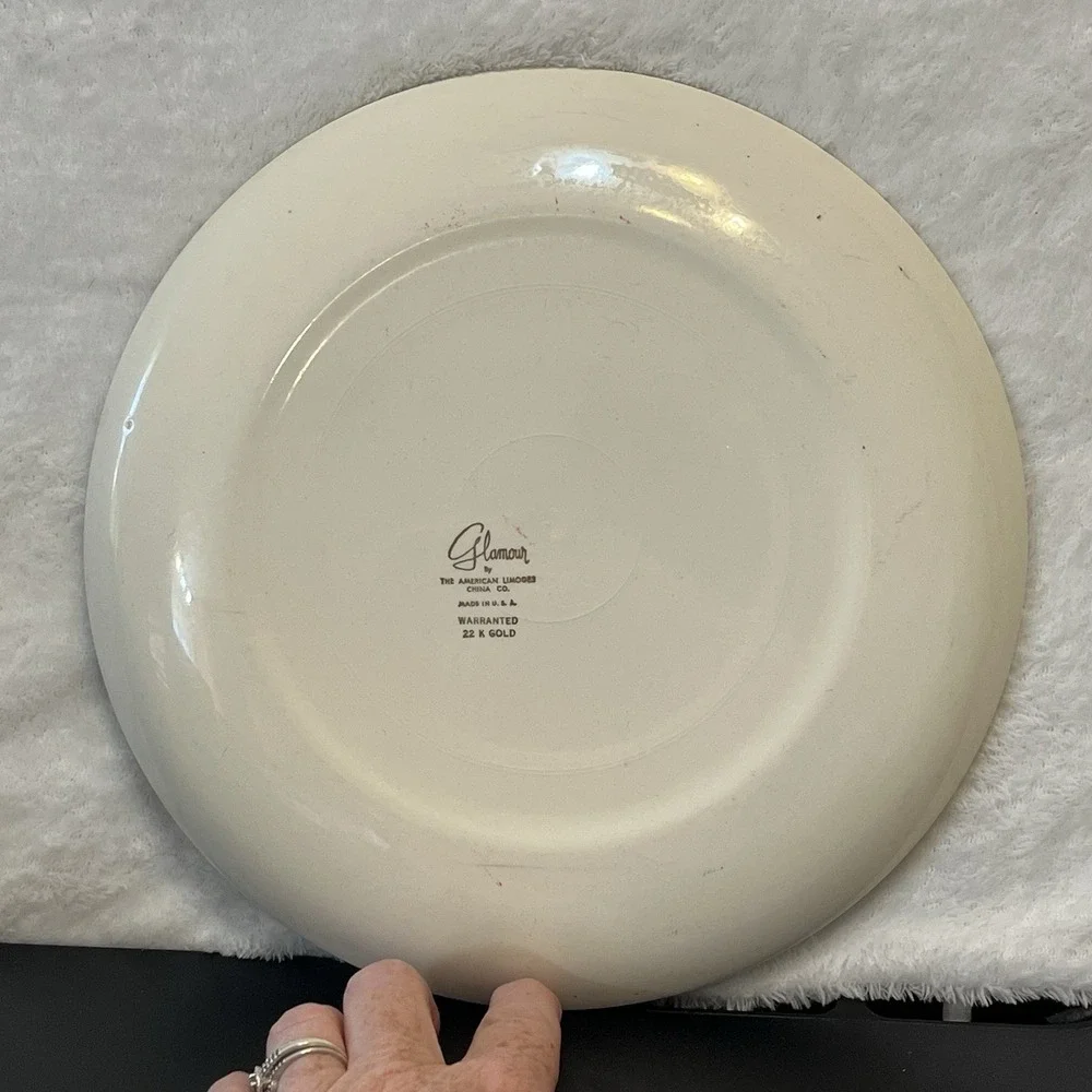 Glamour American Limoges Plate Daughters Of America Holy Bible 22K Gold Trim USA